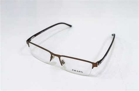 prada rectangular eyeglasses|Prada semi rimless eyeglasses.